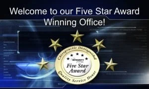 5 Star Award winning office.