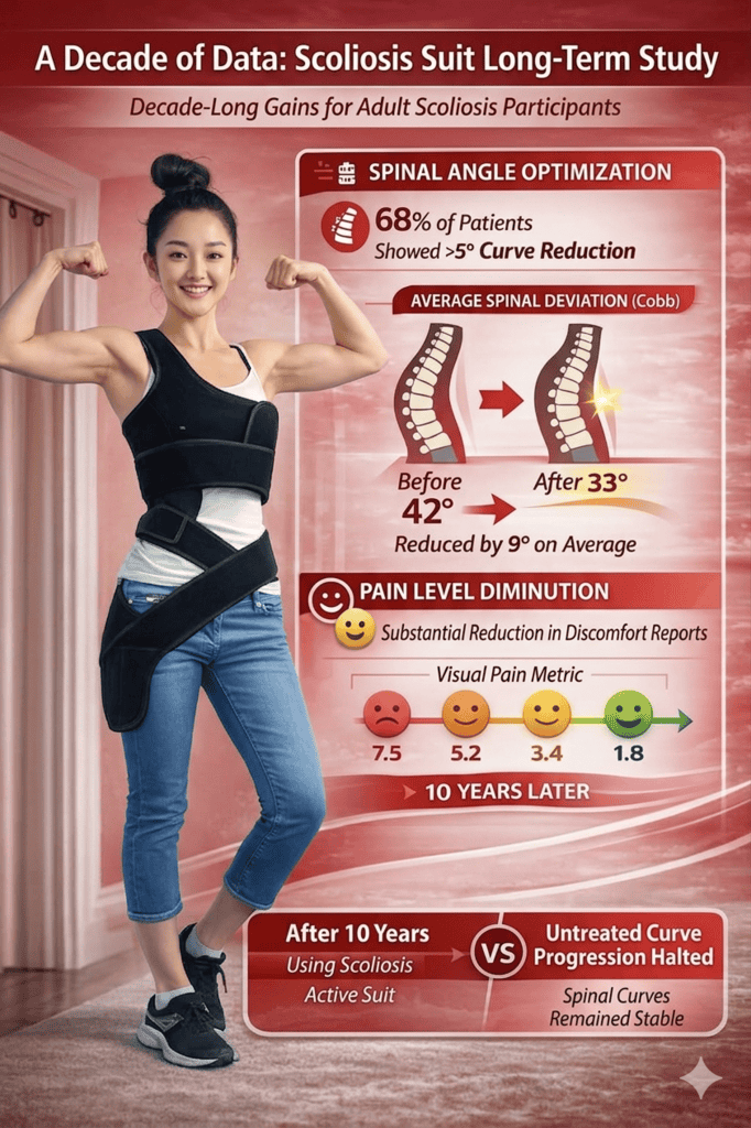 Why Refer To Scoliosis Center of LA 24 Woman flexing her arm showing strength, promoting scoliosis treatment and spinal health at Scoliosis Center of LA.