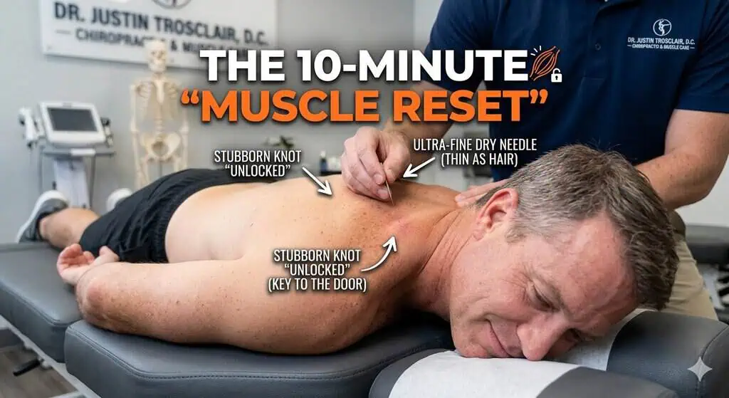man dry needle scared